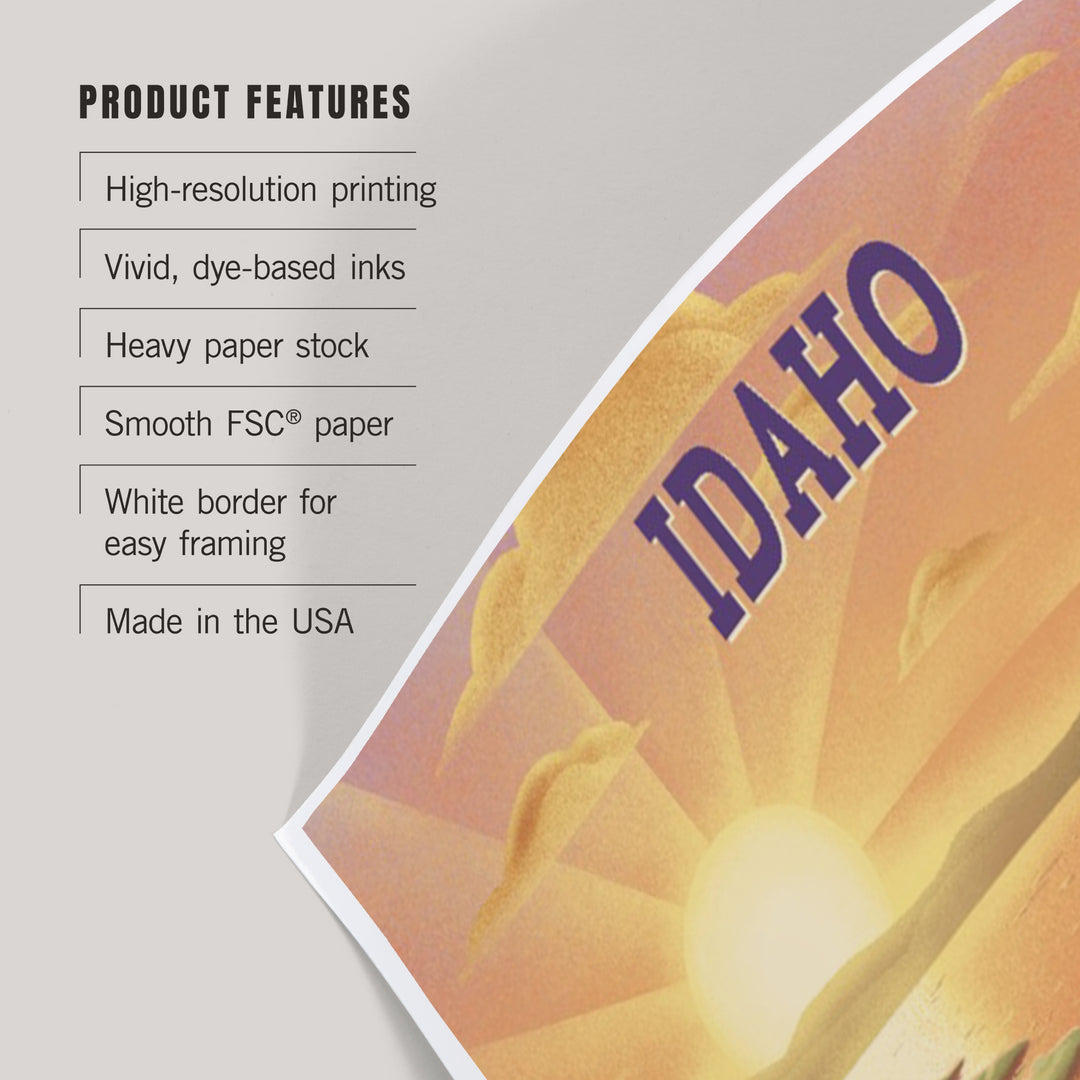 Idaho, Lithograph, Bear and Spring Flowers, Lake, Art & Giclee Prints