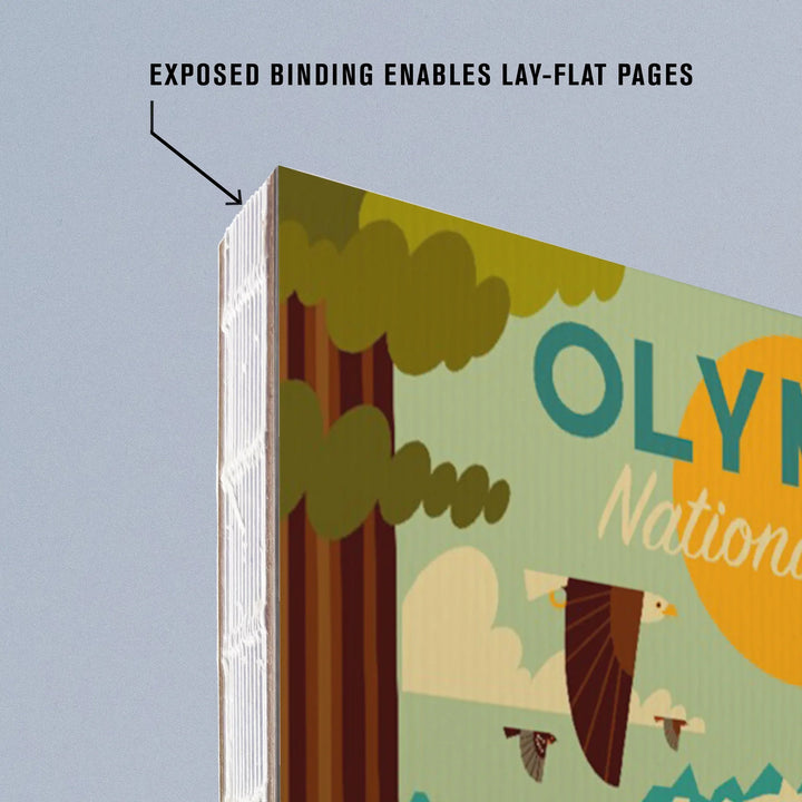Lined 6x9 Journal, Olympic National Park, Geometric National Park Series, , Lay Flat, 193 Pages, FSC paper