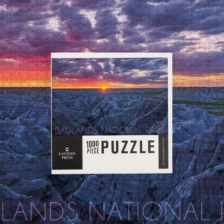 Badlands National Park, South Dakota, Purple Sunrise, Jigsaw Puzzle