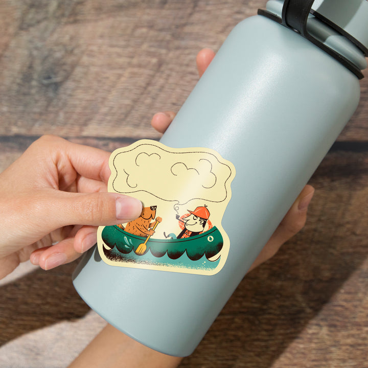 Midcentury, Canoe, Vinyl Sticker