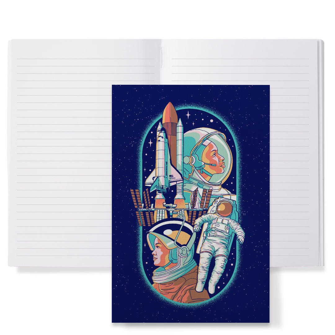 Lined 6x9 Journal, Space Queens Collection, Women in Space, Lay Flat, 193 Pages, FSC paper