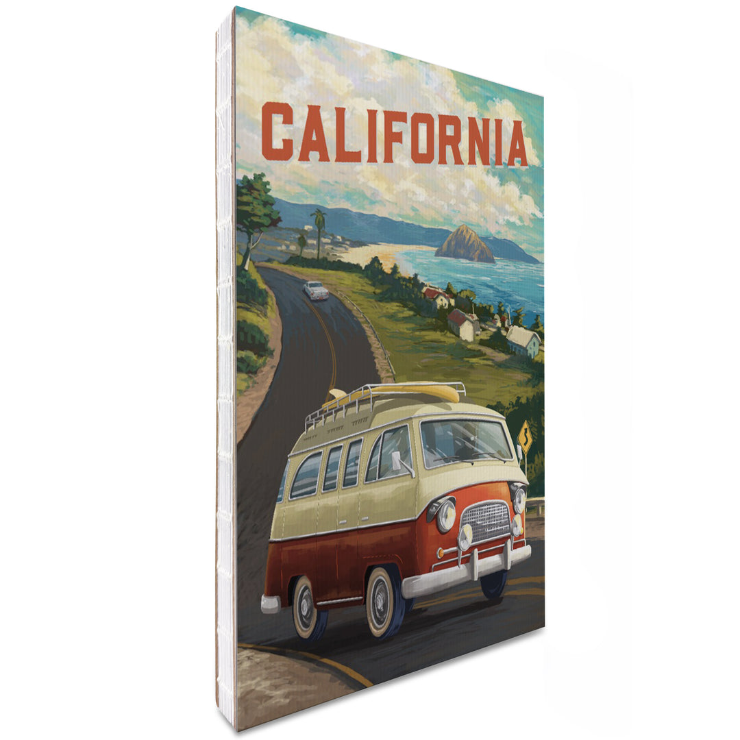Lined 6x9 Journal, California, Camper Van, Ocean, Lay Flat, 193 Pages, FSC paper