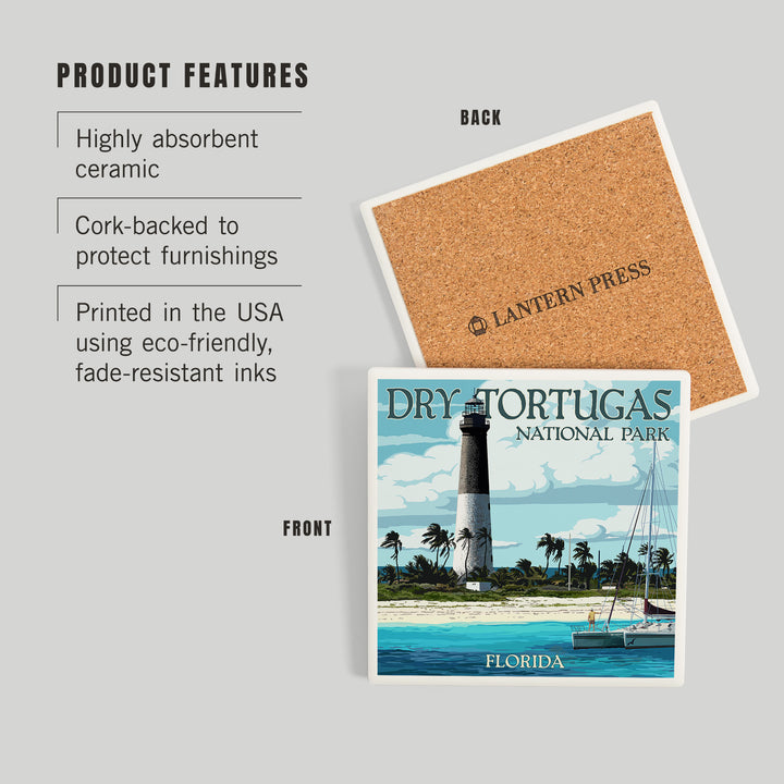 Dry Tortugas National Park, Florida, Lighthouse, Painterly Series, Coasters