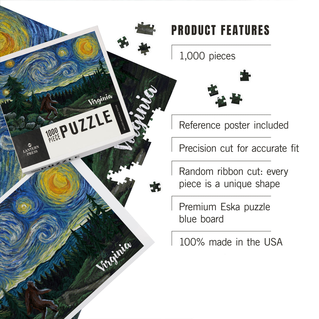 Virginia, Starry Night, Bigfoot, Jigsaw Puzzle