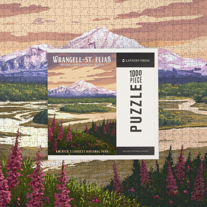 Wrangell-St Elias National Park and Preserve, Alaska, Mount Drum, Painterly, 1000 Piece Jigsaw Puzzle