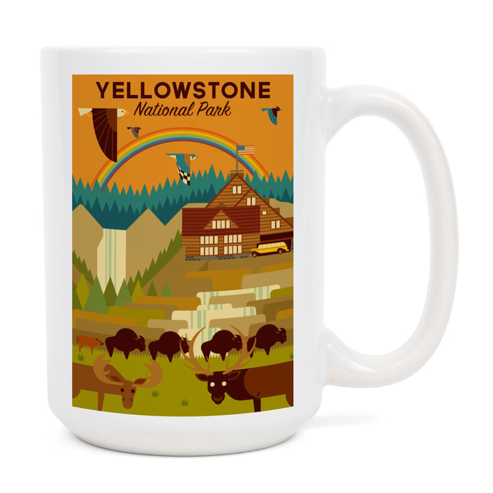 Yellowstone National Park, Geometric Experience Collection, Lodge, Ceramic Mug