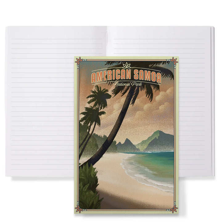 Lined 6x9 Journal, National Park of American Samoa, American Samoa, Lithograph, Lay Flat, 193 Pages, FSC paper