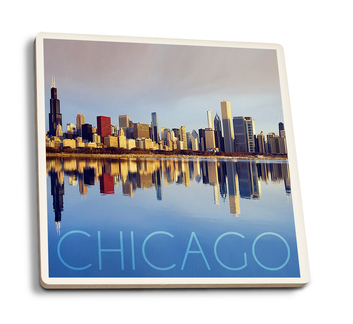 Chicago, Illinois, Skyline at Day, Coaster Set