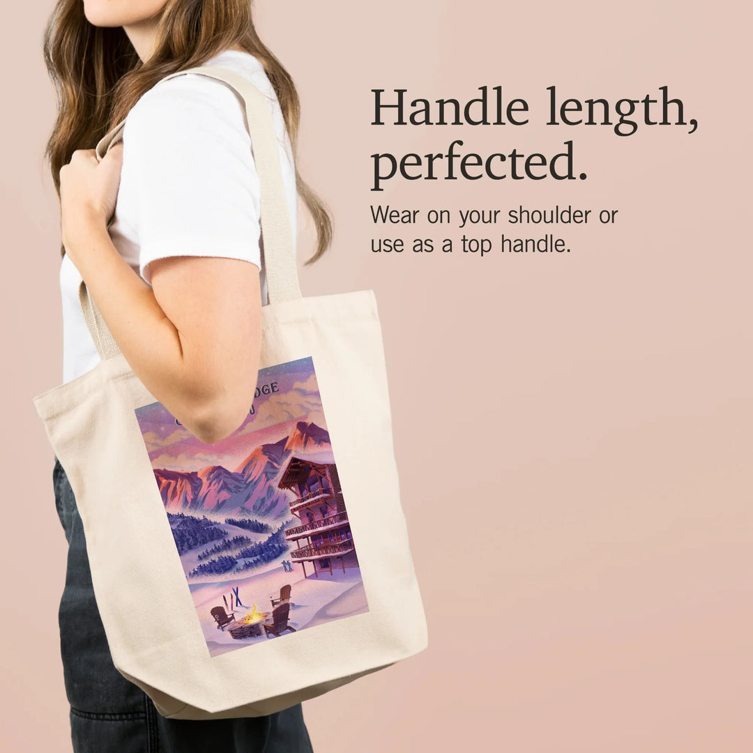 Breckenridge, Colorado, Apres Ski, Lithograph, Tote Bag