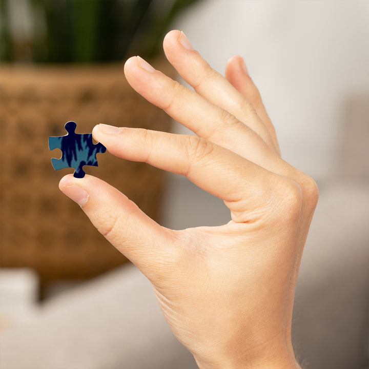 Palm Springs, California, Go Explore, Hiker and Desert, Sunset, 1000 Piece Jigsaw Puzzle