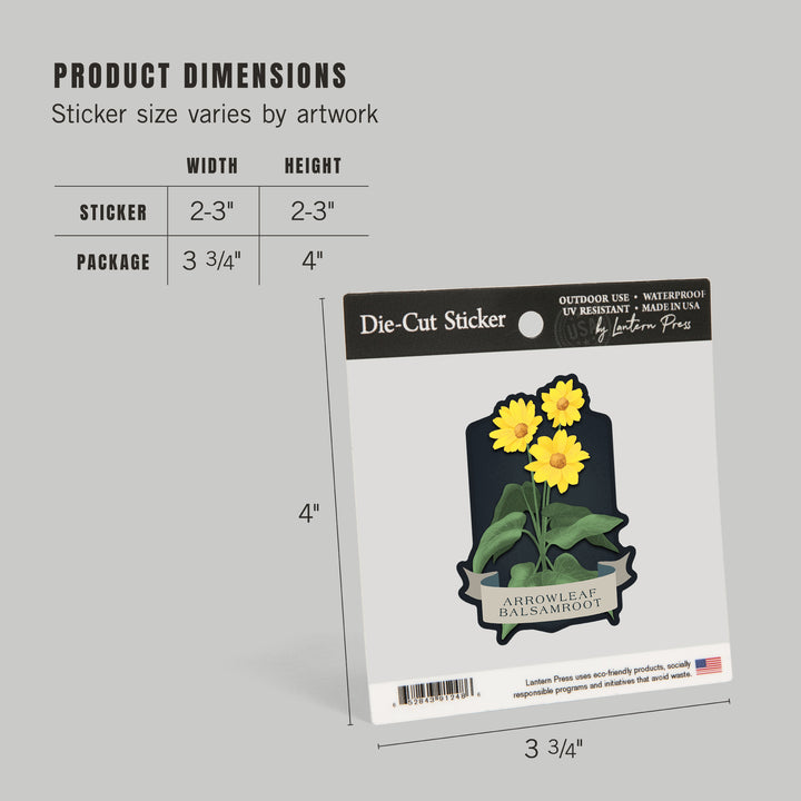 Vintage Flora Noir, Arrowleaf Balsamroot, Vinyl Sticker