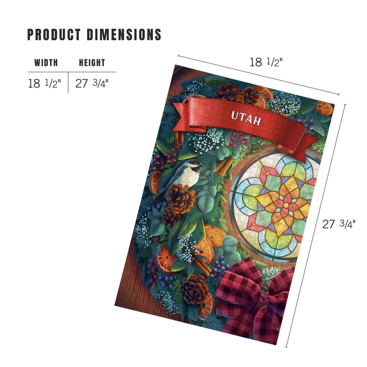 Utah, Front Door with Christmas Wreath, 1000 Piece Jigsaw Puzzle