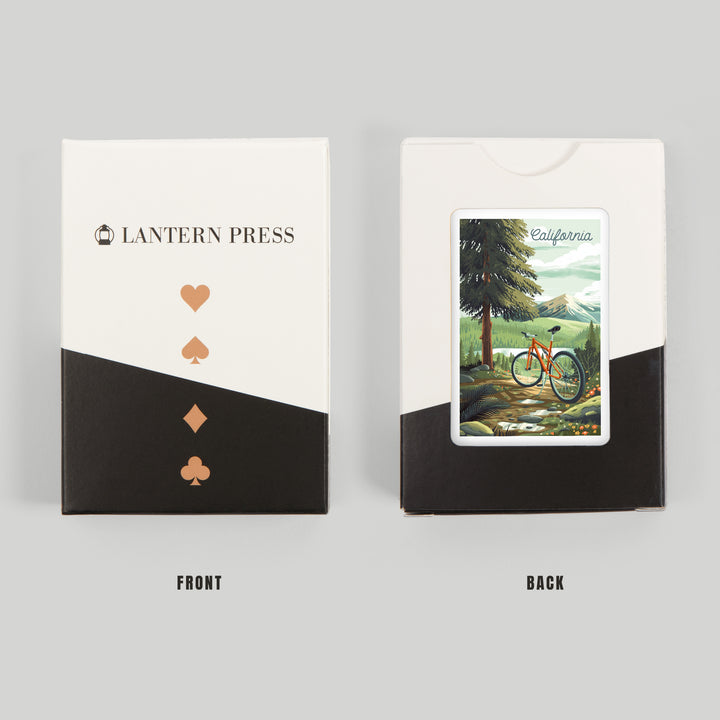 Playing Cards, California, Off To Wonder, Cycling with Mountains, 52 Card Deck with Jokers in Box, Unique Art
