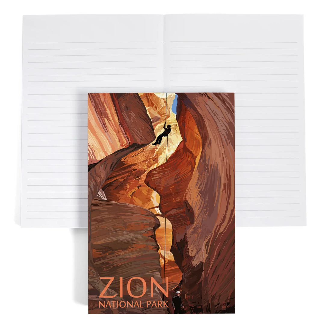 Lined 6x9 Journal, Zion National Park, Canyoneering Scene, Lay Flat, 193 Pages, FSC paper