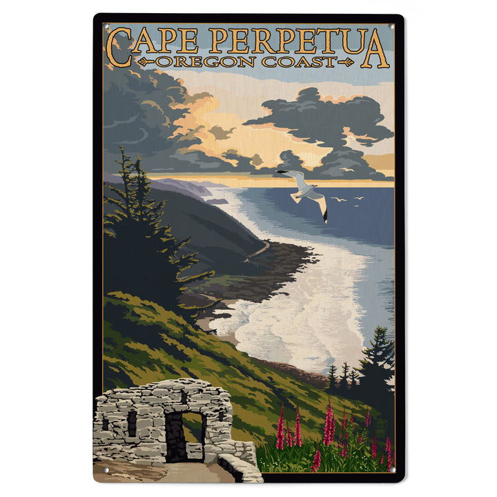 Oregon Coast, Cape Perpetua, Lantern Press Artwork, Wood Signs and Postcards