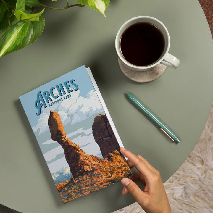 Lined 6x9 Journal, Arches National Park, Utah, Balanced Rock, Lay Flat, 193 Pages, FSC paper