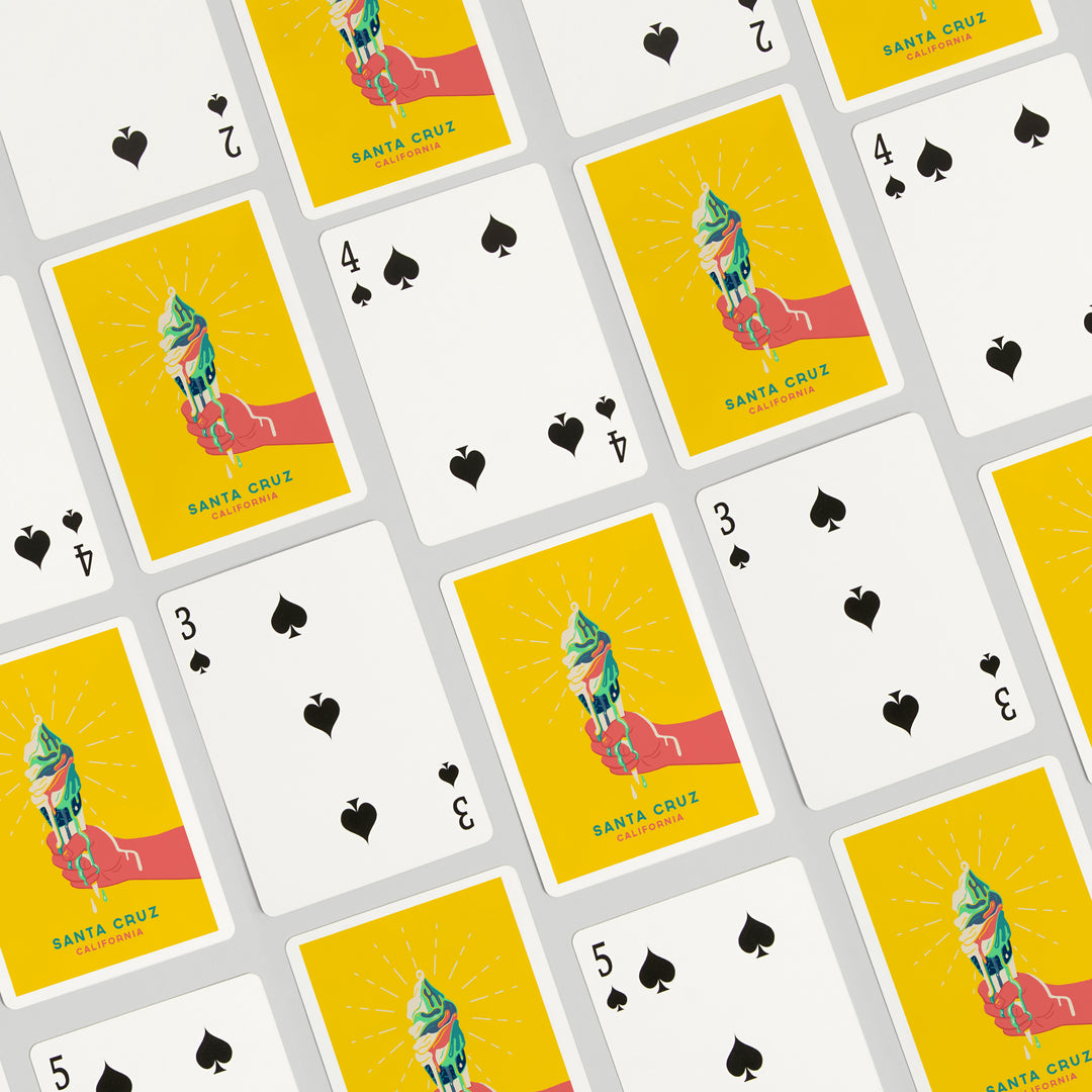 Playing Cards, Santa Cruz, California, Sweet Relief Collection, Melting Ice Cream Cone, 52 Card Deck with Jokers in Box, Unique Art