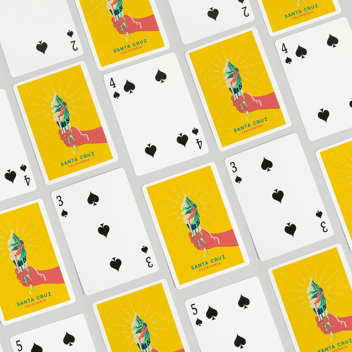 Playing Cards, Santa Cruz, California, Sweet Relief Collection, Melting Ice Cream Cone, 52 Card Deck with Jokers in Box, Unique Art