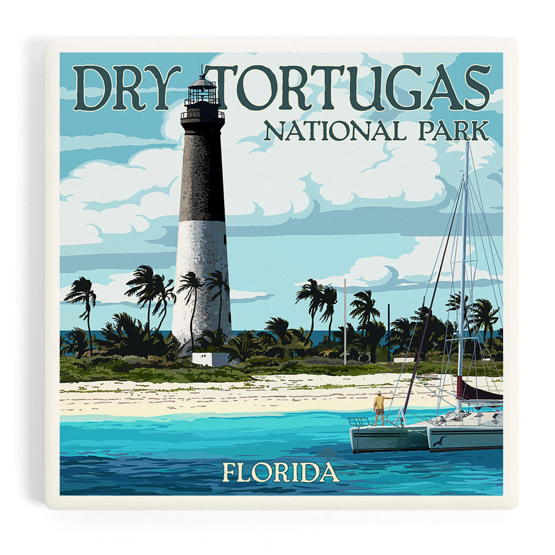 Dry Tortugas National Park, Florida, Lighthouse, Painterly Series, Coasters