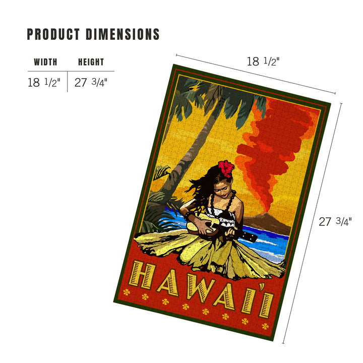 Hawaii, Hula Girl and Ukulele, Jigsaw Puzzle