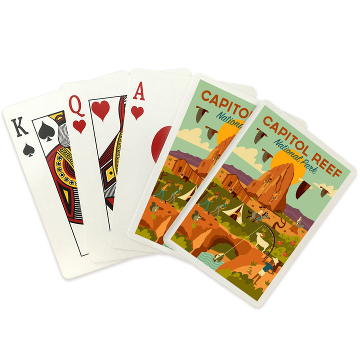 Playing Cards, Capitol Reef National Park, Utah, Geometric National Park Series, 52 Card Deck with Jokers in Box, Unique Art