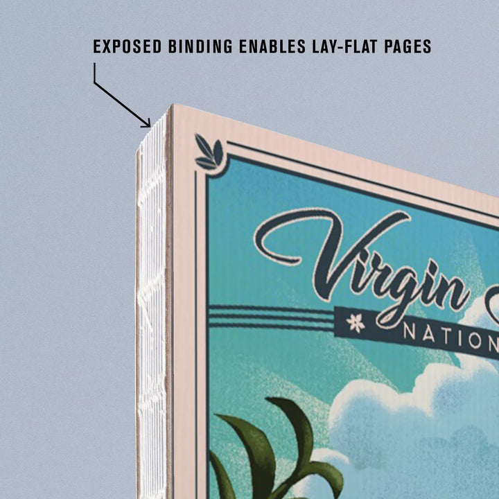 Lined 6x9 Journal, Virgin Islands National Park, Lithograph, Lay Flat, 193 Pages, FSC paper