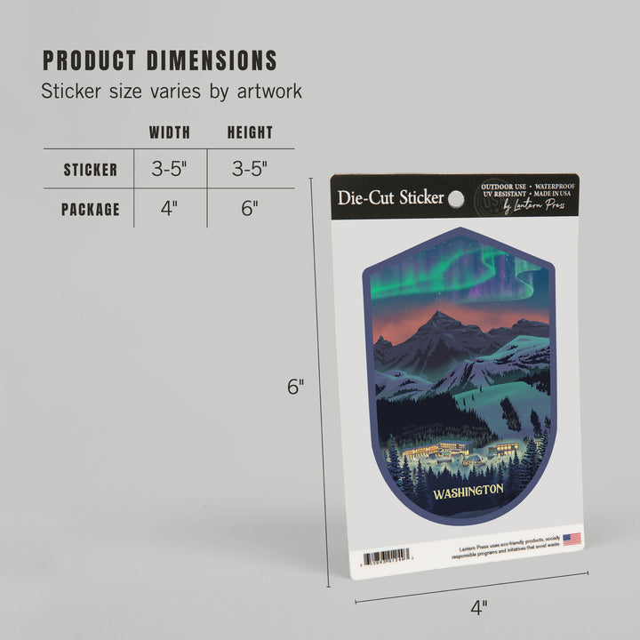 Washington, Village under Northern Lights, Vinyl Sticker