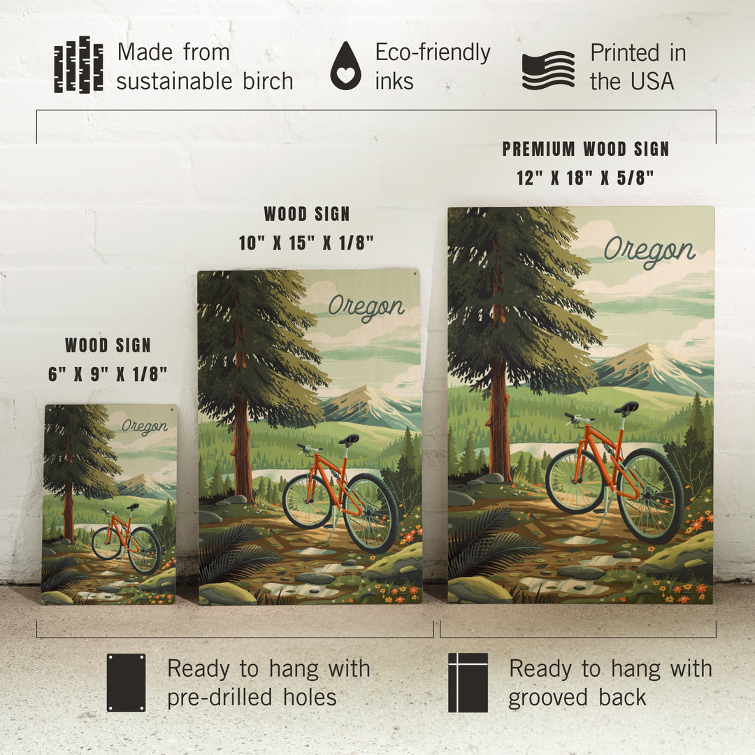 Oregon, Off To Wander, Cycling with Mountains wood signs and postcards