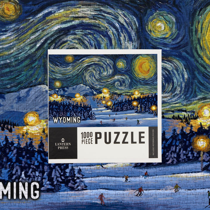 Wyoming, Starry Night, Ski, Jigsaw Puzzle