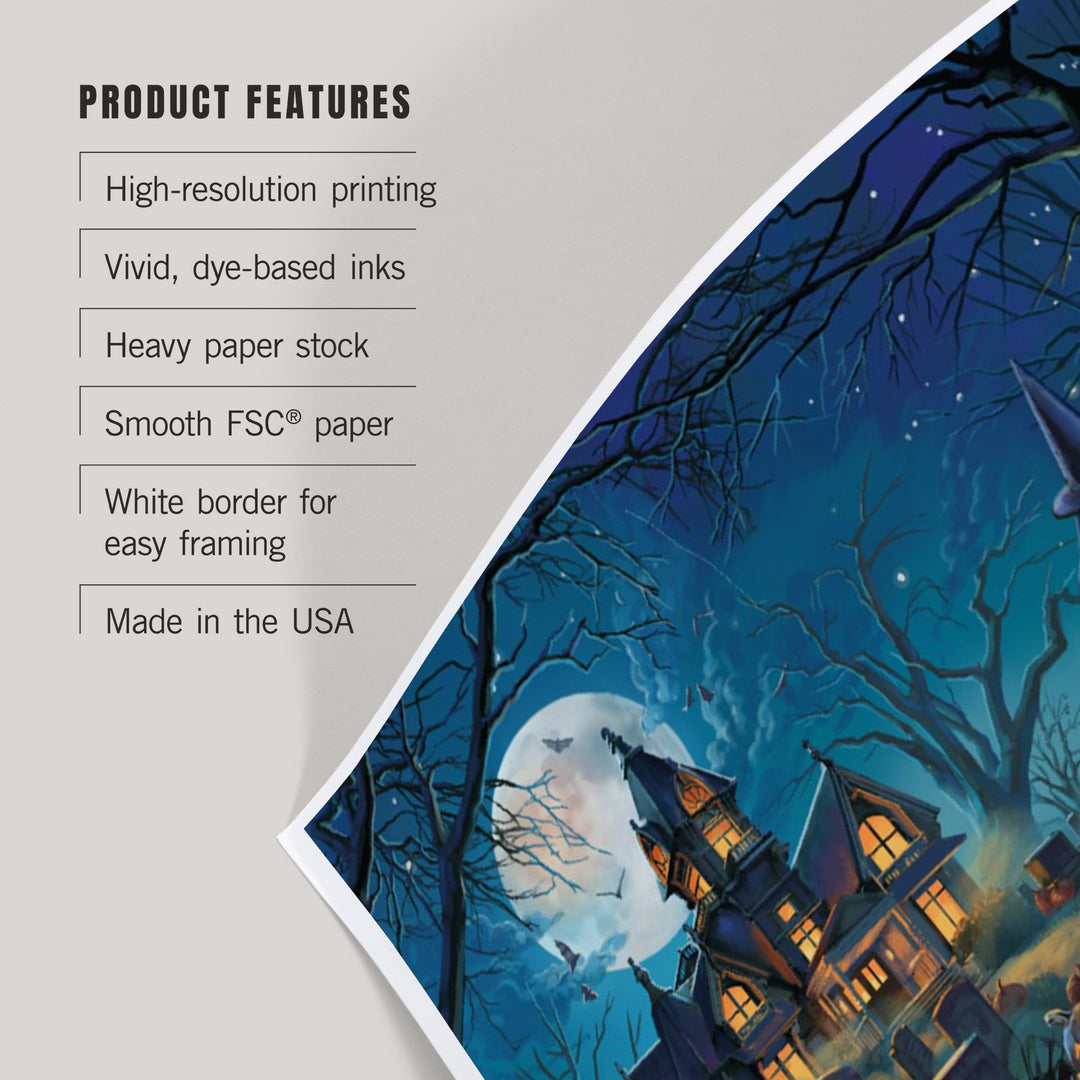 Oil Painting, Cemetery Witch's Brew, Art & Giclee Prints