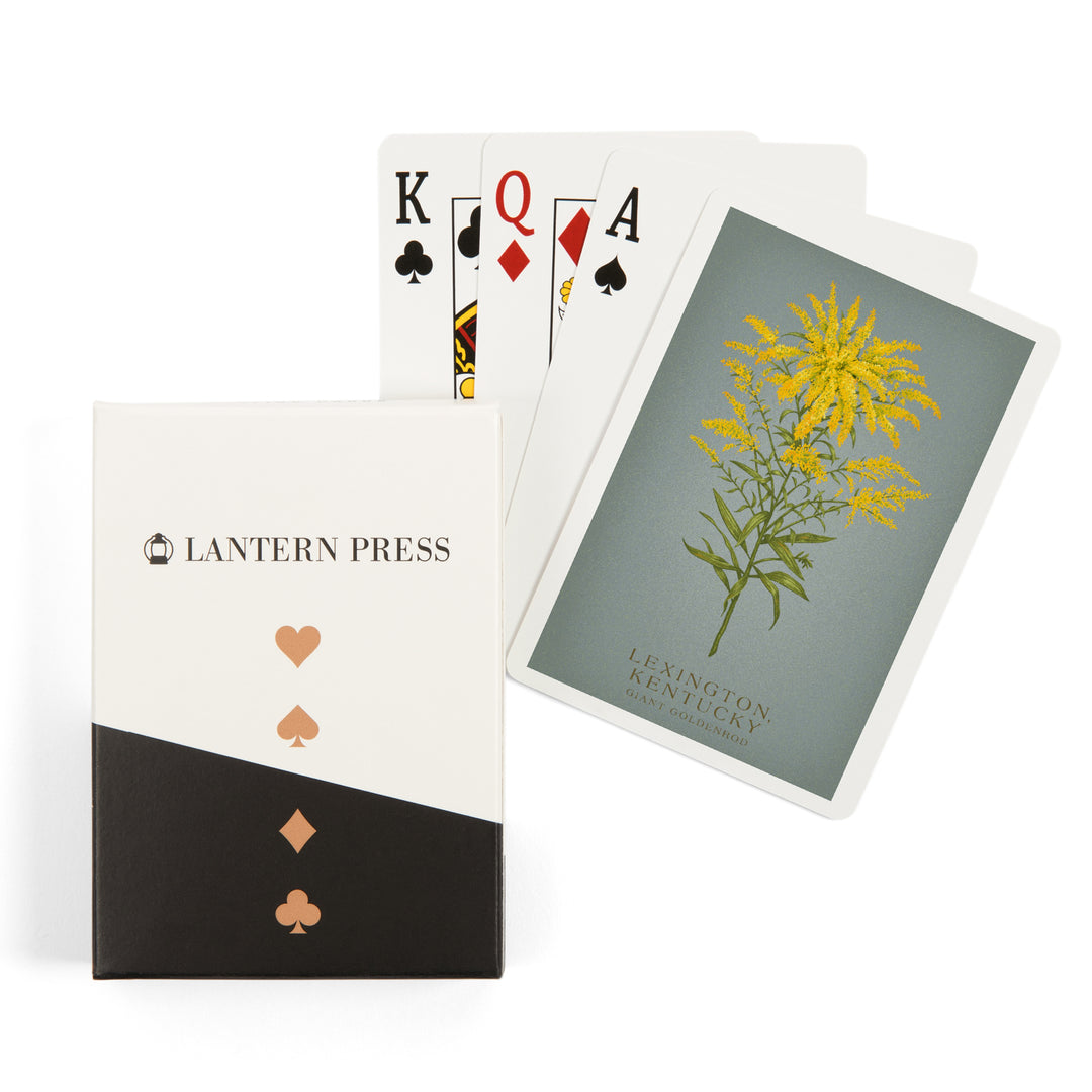 Playing Cards, Lexington, Kentucky, Vintage Flora, State Series, Giant Goldenrod, 52 Card Deck with Jokers in Box, Unique Art