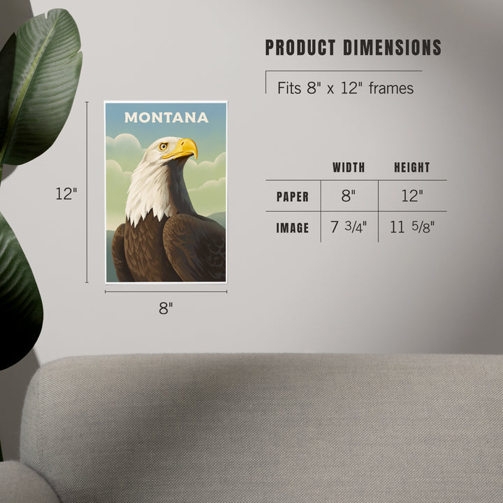 Montana, Lithograph Wildlife Series, Bald Eagle, Art & Giclee Prints
