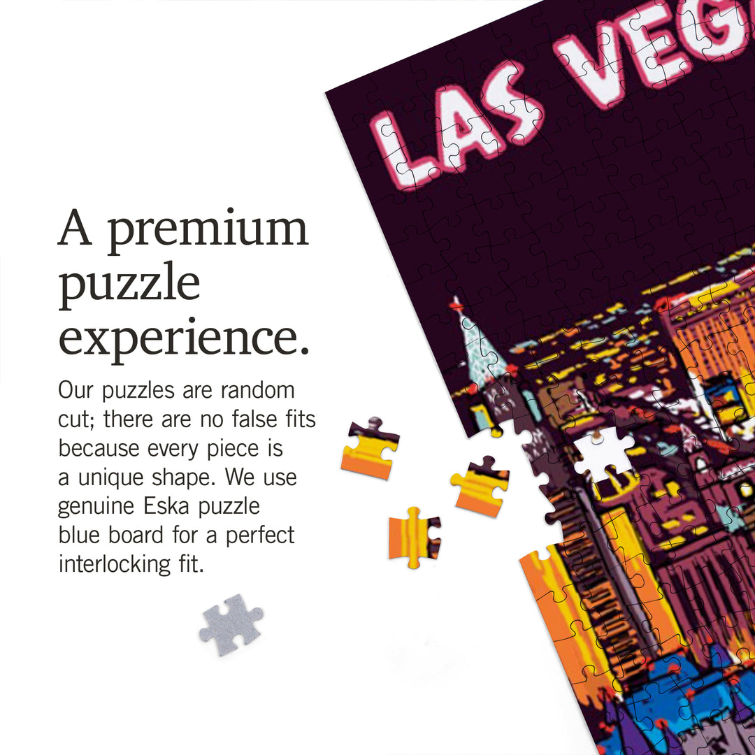 Las Vegas, Nevada, View of Strip at Night, 1000 Piece Jigsaw Puzzle