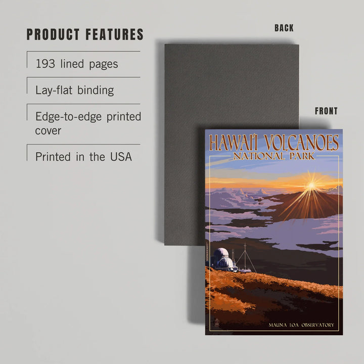 Lined 6x9 Journal, Hawaii Volcanoes National Park, Mauna Loa Observatory at Sunrise, Lay Flat, 193 Pages, FSC paper