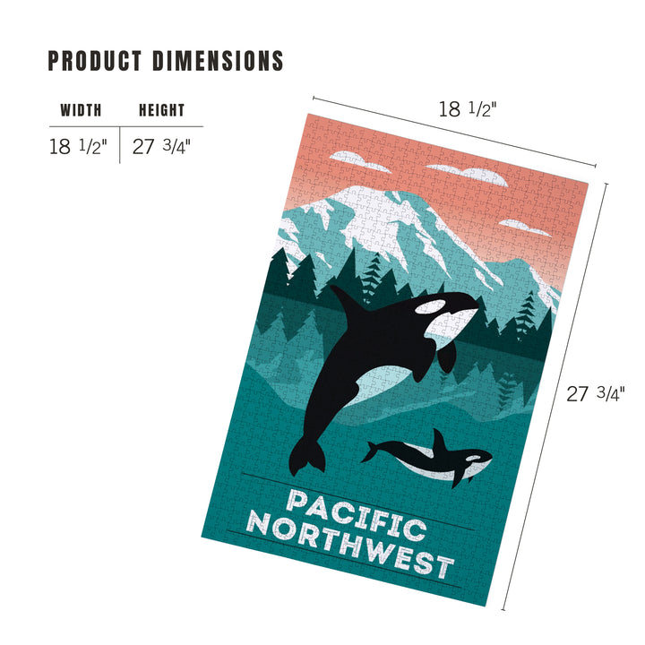 Pacific Northwest, Orca Whale and Calf, Go Freestyle, Jigsaw Puzzle