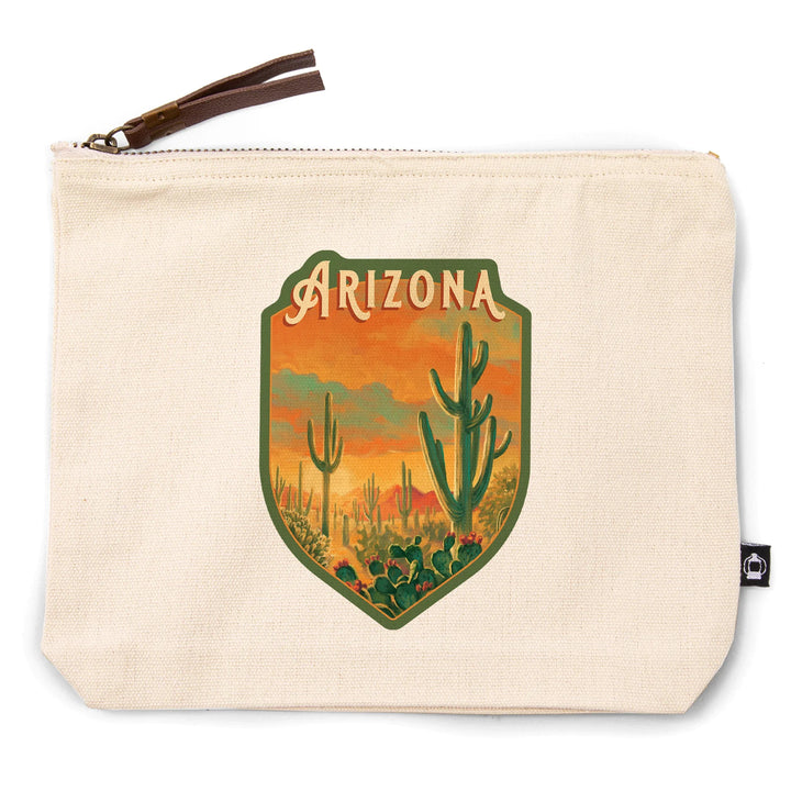 Arizona, Oil Painting National Park Series, Organic Cotton Zipper Pouch, Go Bag