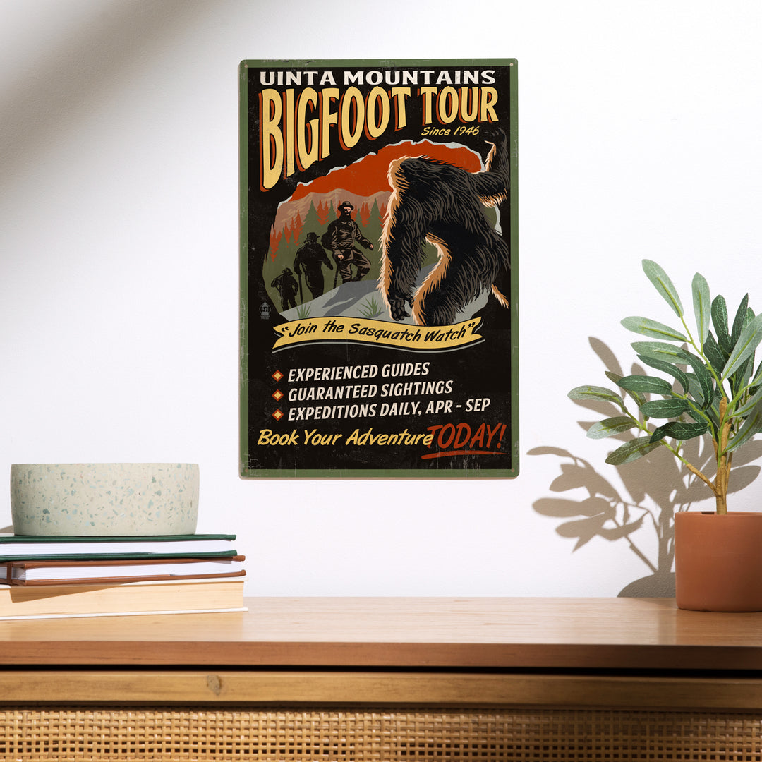 Uinta Mountains, Utah, Bigfoot Tour, Vintage Sign, Wood Sign and Postcards