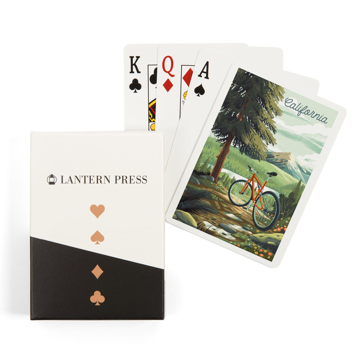Playing Cards, California, Off To Wonder, Cycling with Mountains, 52 Card Deck with Jokers in Box, Unique Art