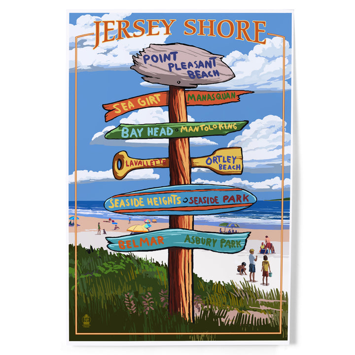 Point Pleasant Beach, New Jersey, Destinations Sign, Art & Giclee Prints