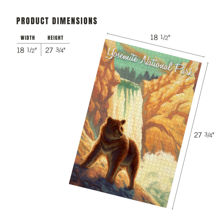 Yosemite National Park, California, Bear, Falls, Oil Painting, Jigsaw Puzzle