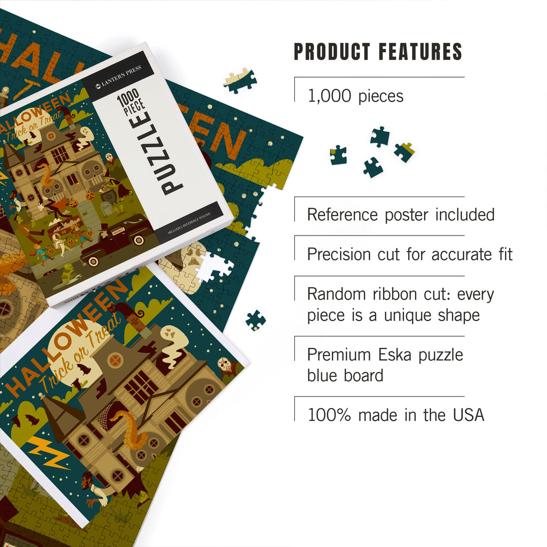 Halloween, Trick or Treat, Geometric, 1000 Piece Jigsaw Puzzle