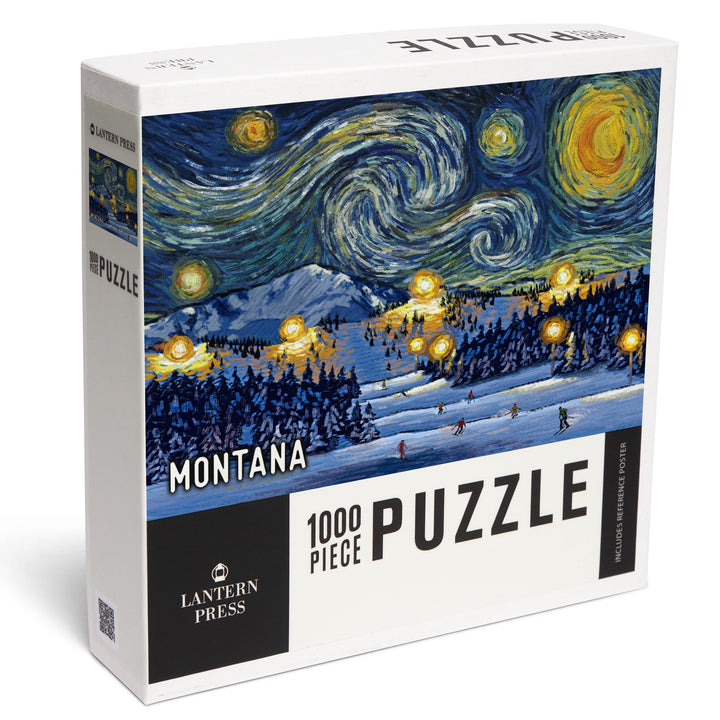 Montana, Starry Night, Ski, Jigsaw Puzzle