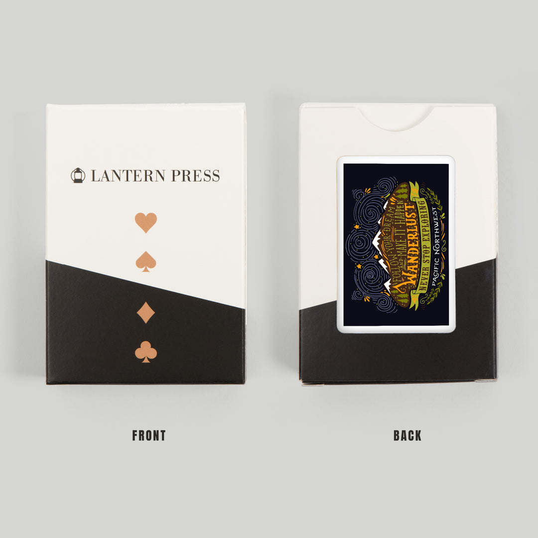 Playing Cards, Pacific Northwest, Wanderlust, Never Stop Exploring, 52 Card Deck with Jokers in Box, Unique Art