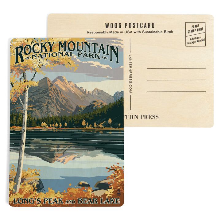 Rocky Mountain National Park, Colorado, Longs, Wood Sign and Postcards