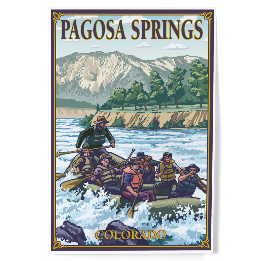 Pagosa Springs, Colorado, Painterly, River Rafting art prints, metal signs