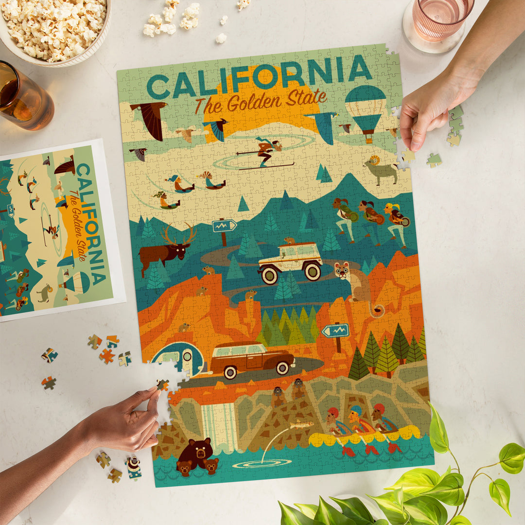 California, The Golden State, Geometric, Jigsaw Puzzle