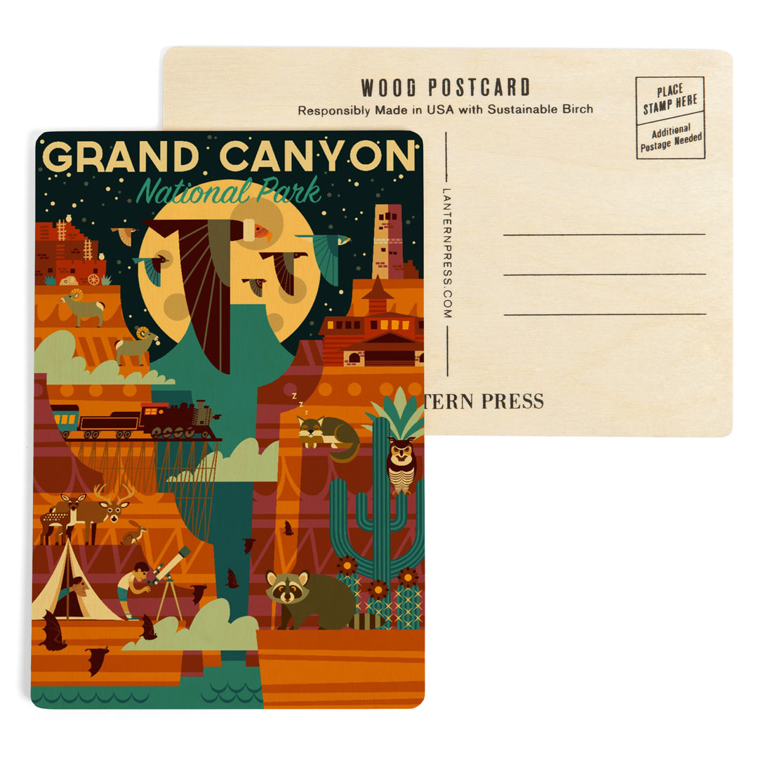 Grand Canyon National Park, Arizona 83205, Wood Sign and Postcards