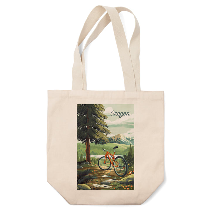 Oregon, Off To Wander, Cycling with Mountains, Tote Bag