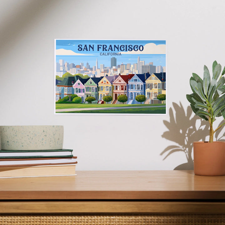 San Francisco, California, Painterly, Painted Houses, Art & Giclee Prints
