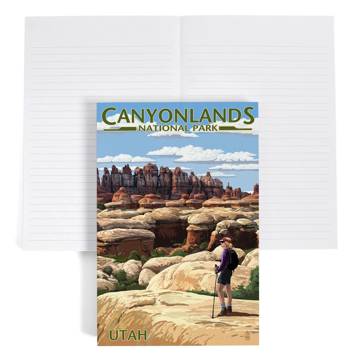 Lined 6x9 Journal, Canyonlands National Park, Utah, Hiker Scene, Lay Flat, 193 Pages, FSC paper
